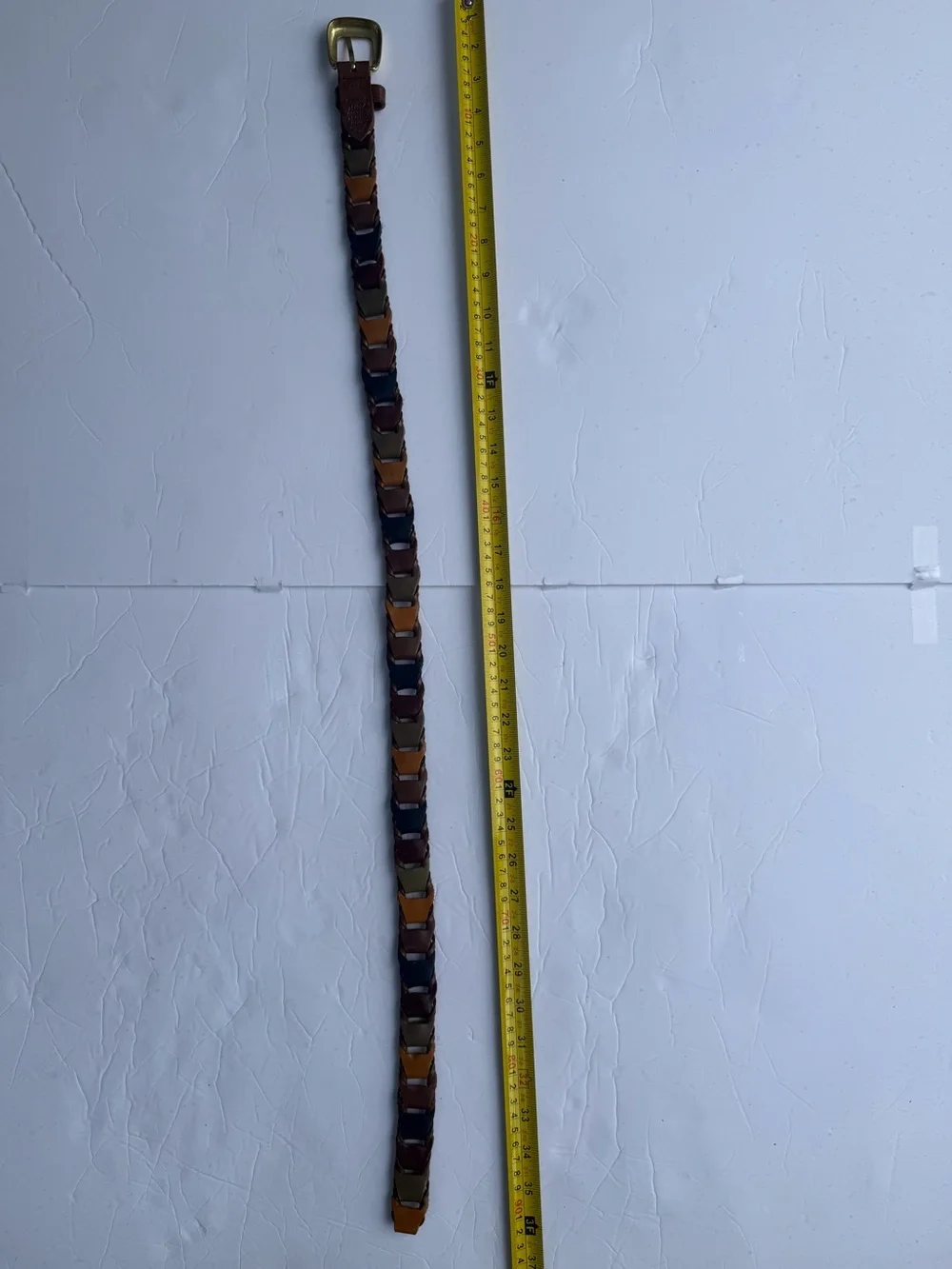 Braided Leather Belt in Brown and Tan